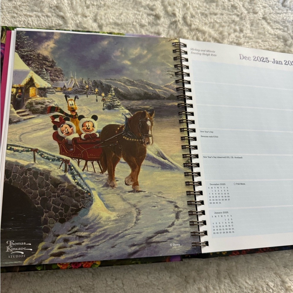 Disney 2026 Thomas kinkade Calendar - Enchanting Pink and Green Design - Picture 5 of 9